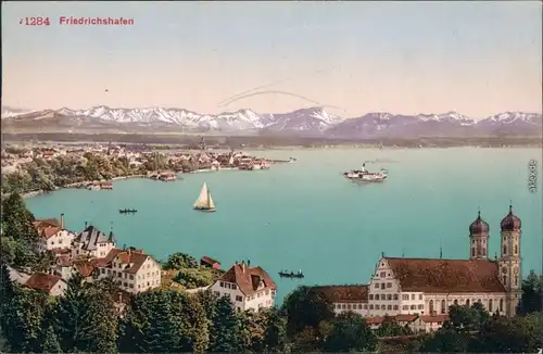 Ansichtskarte Friedrichshafen Blick über die Stadt - Künstlerkarte 1915 