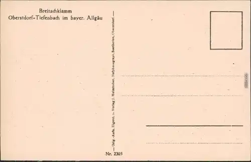 Ansichtskarte Tiefenbach-Oberstdorf (Allgäu) Breitachklamm 1930