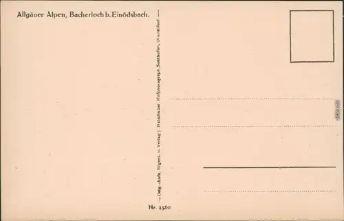 Ansichtskarte Einödsbach-Oberstdorf (Allgäu) Partie am Bacherloch 1928 