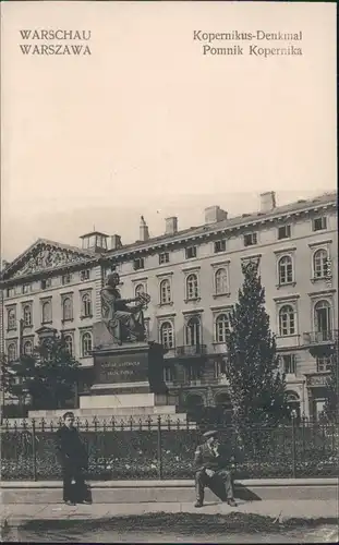 Ansichtskarte Warschau Warszawa Kopernikus-Denkmal - Straße 1918 