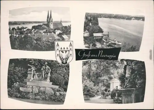 Ansichtskarte Alt Ruppin-Neuruppin Kirche, See, Denkmal, Park 1965
