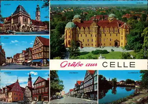 Celle Museum, Markt, Rathaus, Schloss, Stechbahn, Allerbrücke 1967