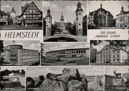 Helmstedt Hausmannsturm, Berufsschule, Kreiskrankenhaus,  Lübbensteine 1960