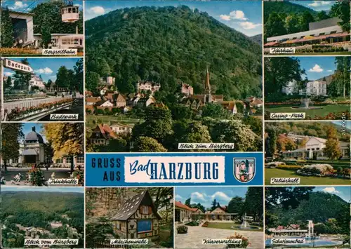 Bad Harzburg Bergseilbahn, Badepark, Trinkhalle, Kurhaus, Schwimmbad 1967