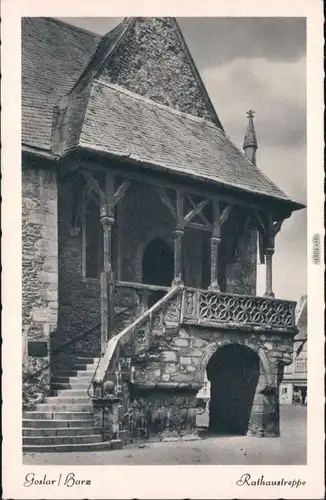 Ansichtskarte Goslar Rathaustreppe 1928