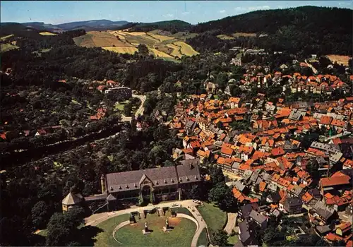 Ansichtskarte Oker-Goslar Luftbild - Kaiserpfalz / Kaiserhaus 1985