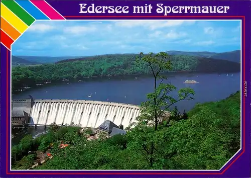 Ansichtskarte Asel-Vöhl Edertalsperre, Edersee 1985