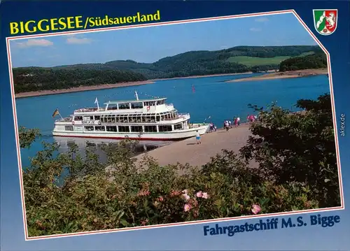 Ansichtskarte Attendorn Fahrgastschiff M.S. Bigge 1985