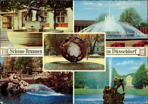 Ansichtskarte Düsseldorf Schöne Brunnen 1972