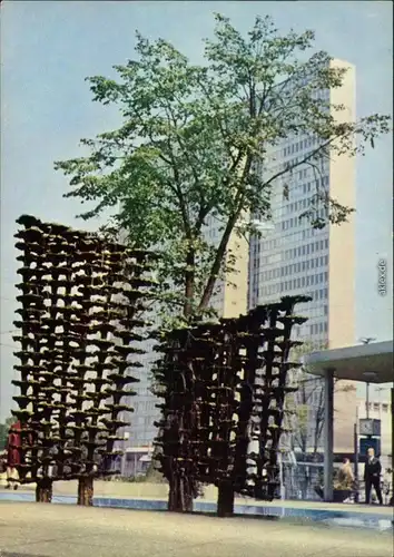 Ansichtskarte Düsseldorf Brunnen am Jan Wellem Platz mit Thyssenhaus 1971