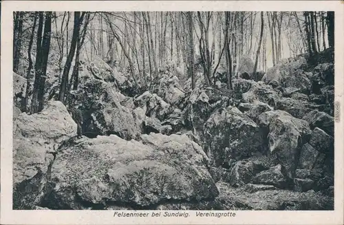 Ansichtskarte Hemer Felsenmeer, Vereinsgrotte 1919