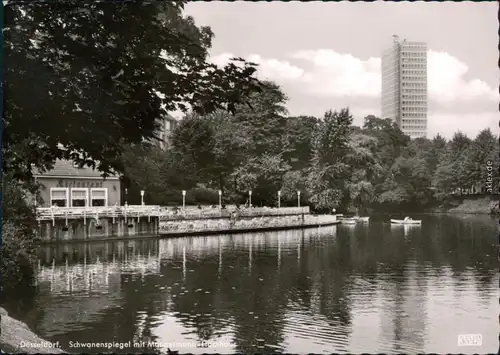 Ansichtskarte Düsseldorf Schwanenspiegel mit Mannesmann-Hochhaus 1962