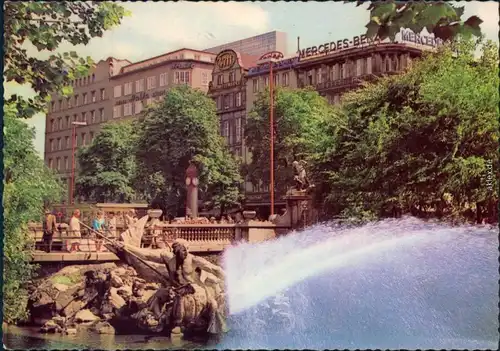 Ansichtskarte Düsseldorf Tritonengruppe am Corneliusplatz, Königsallee 1967