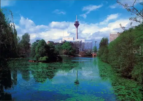 Ansichtskarte Düsseldorf Schwanenspiegel mit Fernmeldeturm 1975