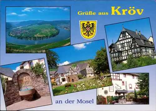Ansichtskarte Kröv (Mosel) Mosel, Trinkbrunnen, Mühle, Fachwerkhaus 1995