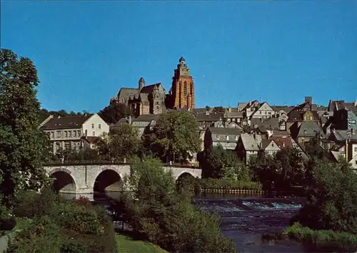 Ansichtskarte Wetzlar Dom mit Alte Lahnbrücke 1985