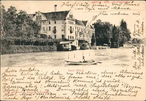 Ansichtskarte Konstanz Partie am Insel-Hotel 1903 