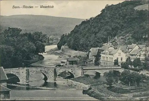 Hannoversch Münden Hann. Münden Stadt, Brücke - Weserblick 1916 