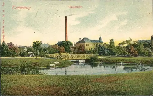 Ansichtskarte Trelleborg Stadsparken - Fabriken 1912 