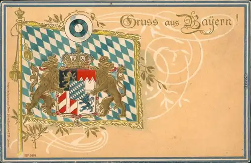 Gruß aus Bayern  - Heraldik Karte