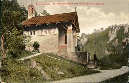 Ansichtskarte Leibertingen Weg an der St. Mauruskapelle - Wildenstein 1907
