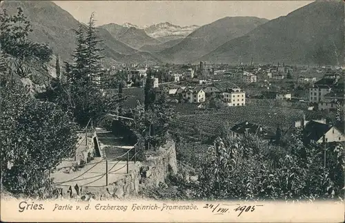 Gries-Bozen Bolzano Partie v.d. Erzherzog Heinrich Promenade 1905 