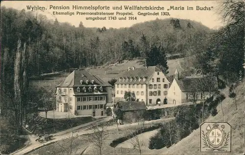 Ansichtskarte Grenzach-Wyhlen Pension Himmelspforte b Lörrach 1919