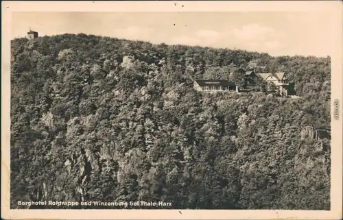 Ansichtskarte Thale (Harz) Berghotel Roßtrappe und Winzenburg 1955