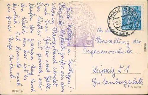 Ansichtskarte Thale (Harz) Berghotel Roßtrappe und Winzenburg 1955