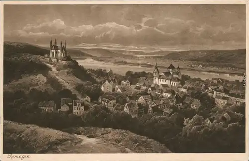 Ansichtskarte Remagen Panorama-Ansicht mit Schloß und Kirche 1910