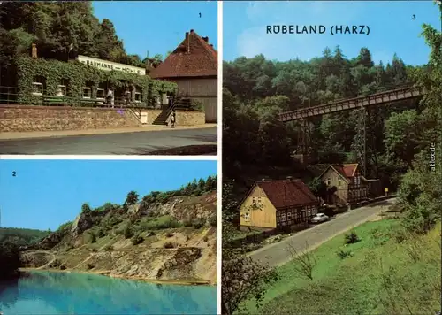 Ansichtskarte Rübeland Baumannshöhle, Blauer See, Kreuztalbrücke 1979