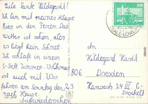 Ansichtskarte Thale (Harz) Bodekessel (Bodetal) 1974