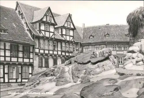 Ansichtskarte Quedlinburg Schloßberg mit Klippen 1979