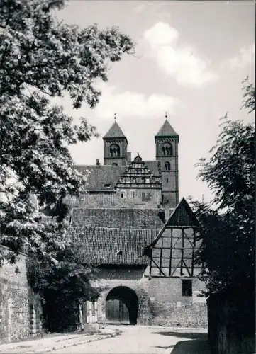 Ansichtskarte Quedlinburg Stiftskirche St. Servatius Dom mit Toreingang 1970