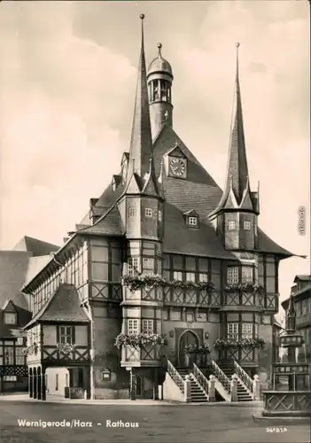 Ansichtskarte Wernigerode Rathaus 1956