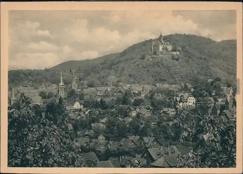 Ansichtskarte Wernigerode Panorama-Ansicht, Schloß 1952
