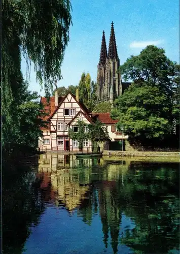 Ansichtskarte Soest Mühle am großen Teich mit Wiesenkirche 1997