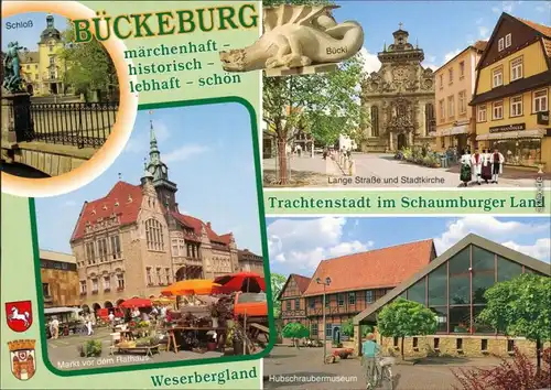 Bückeburg Schloß, Lange Straße, Markt, Rathaus, Hubschraubermuseum 1985