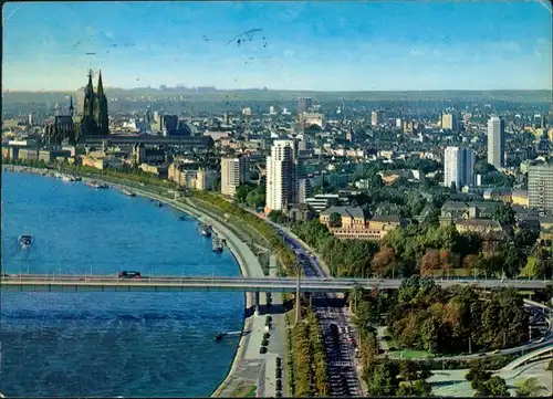Ansichtskarte Köln Coellen | Cöln Stadtblick mit Dom und Rheinufer 1978