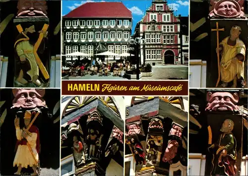 Ansichtskarte Hameln Figuren am Museumscafé 1985