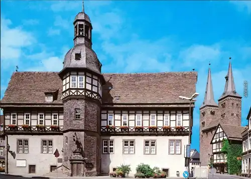 Ansichtskarte Höxter (Weser) Rathaus und Kilianikirche 1985