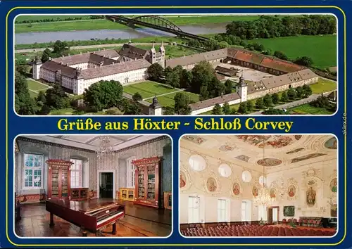 Ansichtskarte Höxter (Weser) Luftbild: Schloß Corvey 1985