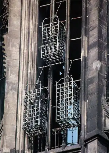 Münster (Westfalen) Lambertikirche - Wiedertäuferkäfige am Turm 1985