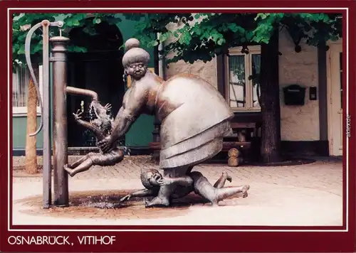 Ansichtskarte Osnabrück Brunnen "Die Waschfrau" 1985