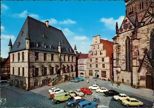 Ansichtskarte Osnabrück Rathausplatz mit Rathaus und Stadtwaage 1963