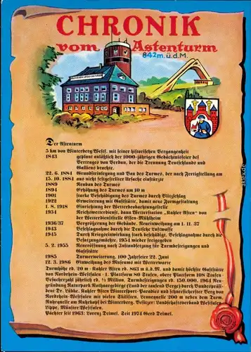 Ansichtskarte Winterberg Astenturm 1985