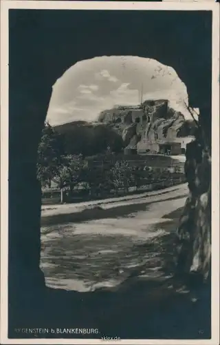 Ansichtskarte Blankenburg (Harz) Burg/Burgruine Regenstein 1953