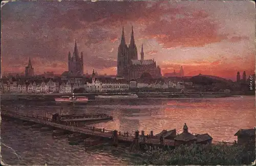 Ansichtskarte Köln Coellen | Cöln Rheinufer, Kölner Dom 1917