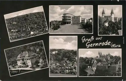 Ansichtskarte Gernrode-Quedlinburg Panorama, Kirche 1963