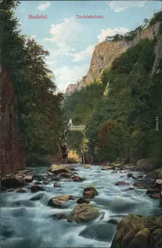 Ansichtskarte Treseburg Bodetal - Teufelsbrücke 1918